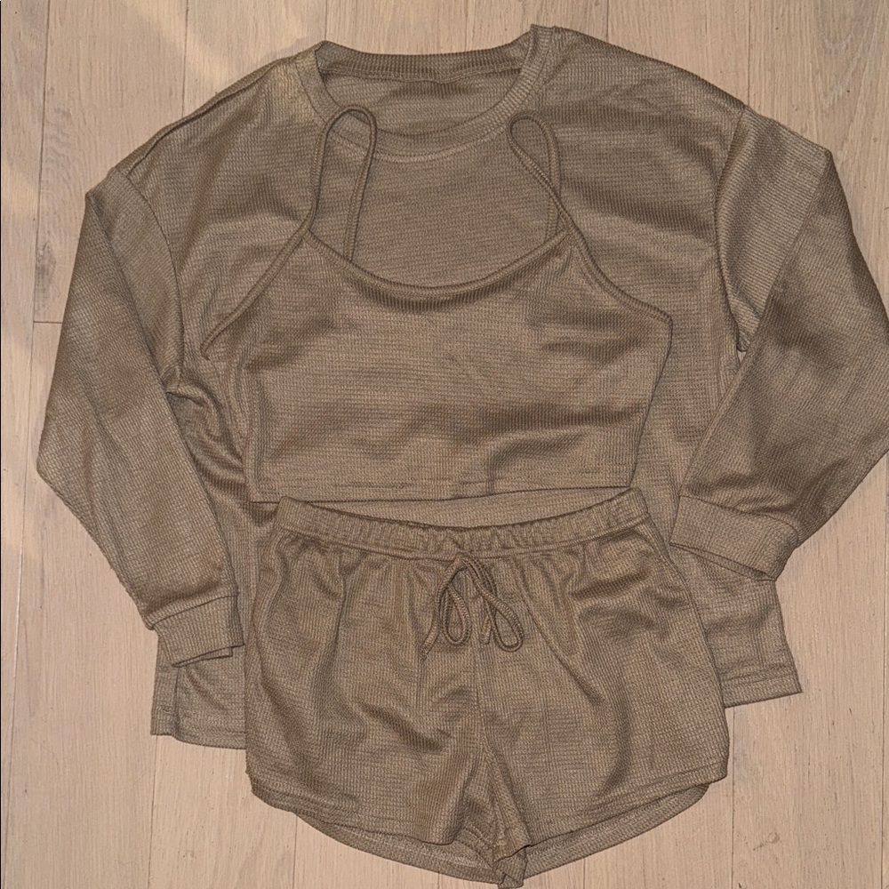 Three Piece Brown Lounge Set